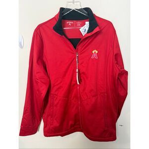 Antigua Red Los Angeles Angels Golf Jacket NWT Men’s Large MLB Athletic Zip Up S